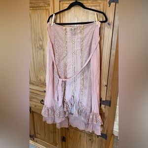 Pretty Angel lilac/blush boho midi skirt with tie waist. XL